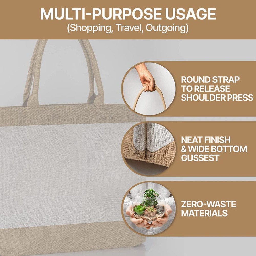 2 Hassle Fit Tote Botanical Bag Stylish Eco-Friendly Reusable Shopping Bag - Picture 3 of 7